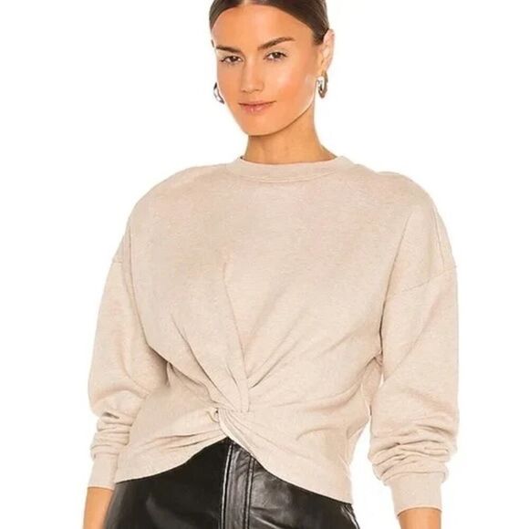 Frame Twisted Sweatshirt in Oatmeal Heather - Size: Large - Picture 1 of 9